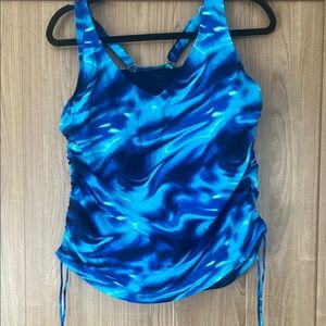 Ocean Blue Lands End Women's Tankini Top size 14D